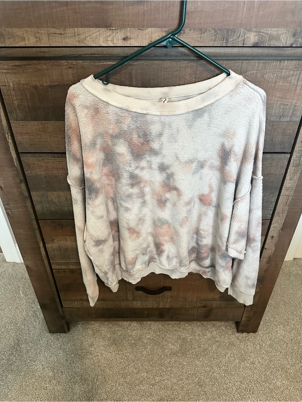 Free People Cozy Tie-Dye Pullover Sweater - Cream & Pink